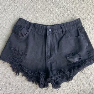 Shein black jean shorts